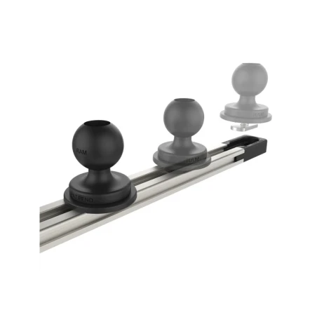 Aluminium Tough-Track Schiene inkl. Endkappen - Innenlänge 431,8 mm (17 Zoll), eloxiert