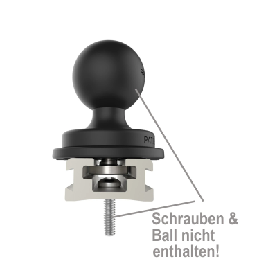 Aluminium Tough-Track Schiene inkl. Endkappen - Innenlänge 76,2 mm (3 Zoll), eloxiert