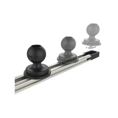 Aluminium Tough-Track Schiene inkl. Endkappen - Innenlänge 76,2 mm (3 Zoll), eloxiert
