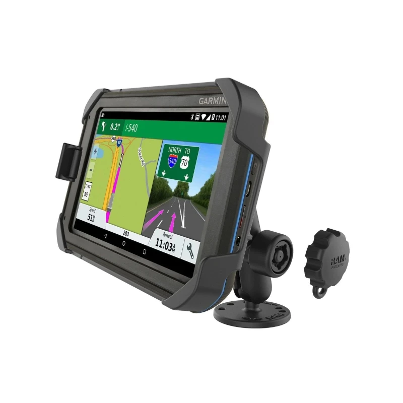 Fahrzeug Aufbau-Halterung Garmin Fleet 770, 780 &790, Pin-Lock gesichert -  (1 Zoll), runde Basisplatte (AMPS)