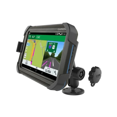 Fahrzeug Aufbau-Halterung Garmin Fleet 770, 780 &790, Pin-Lock gesichert -  (1 Zoll), runde Basisplatte (AMPS)