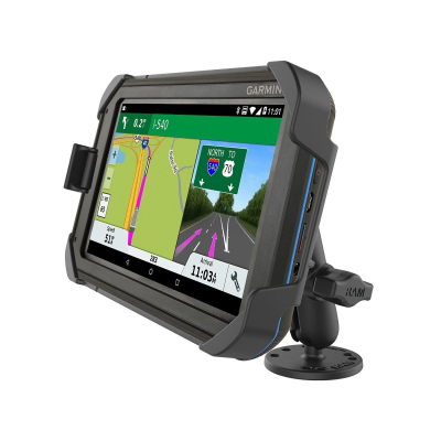 Fahrzeug Aufbau-Halterung Garmin Fleet 770, 780 &790 -  (1 Zoll), runde Basisplatte (AMPS), mittlerer Verbindungsarm