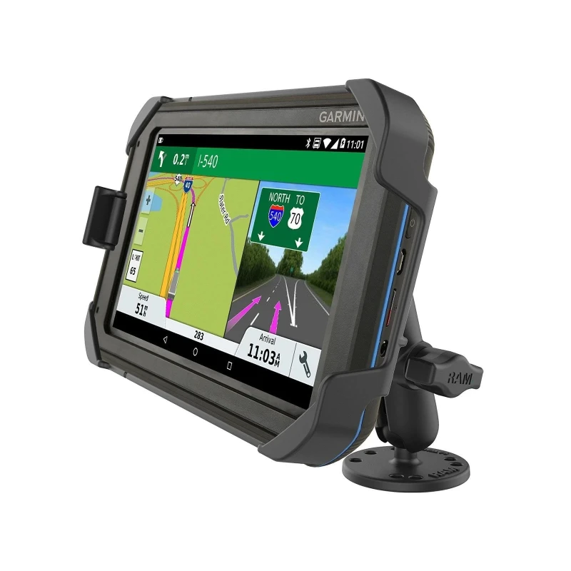 Fahrzeug Aufbau-Halterung Garmin Fleet 770, 780 &790 -  (1 Zoll), runde Basisplatte (AMPS), mittlerer Verbindungsarm