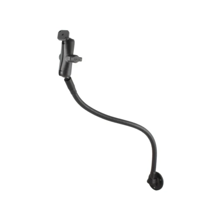 Universal Flex-Halterung mit Diamond-Anbindung (Trapez) - Sockel mit waagerechter Anbindung, flexibler Arm (ca. 450 mm)