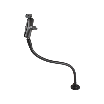 Universal Flex-Halterung mit Diamond-Anbindung (Trapez) - Sockel mit senkrechter Anbindung, flexibler Arm (ca. 450 mm)