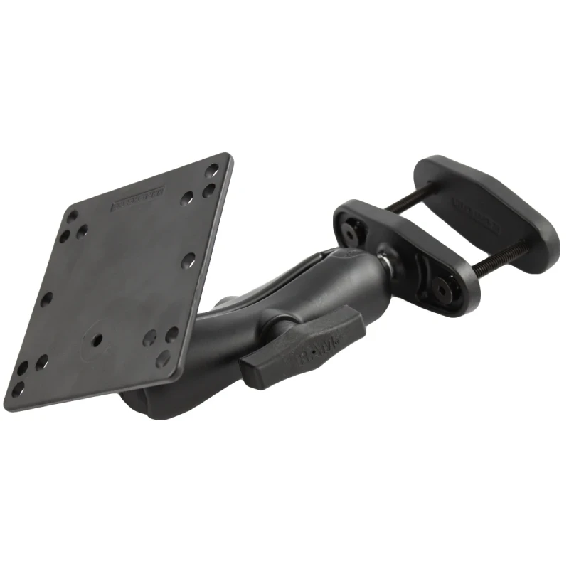 Schraubklemmen-Set - Schraubklemme (bis 63 mm Breite), mittlerer Verbindungsarm, VESA-Platte (75x75 u. 100x100 mm)