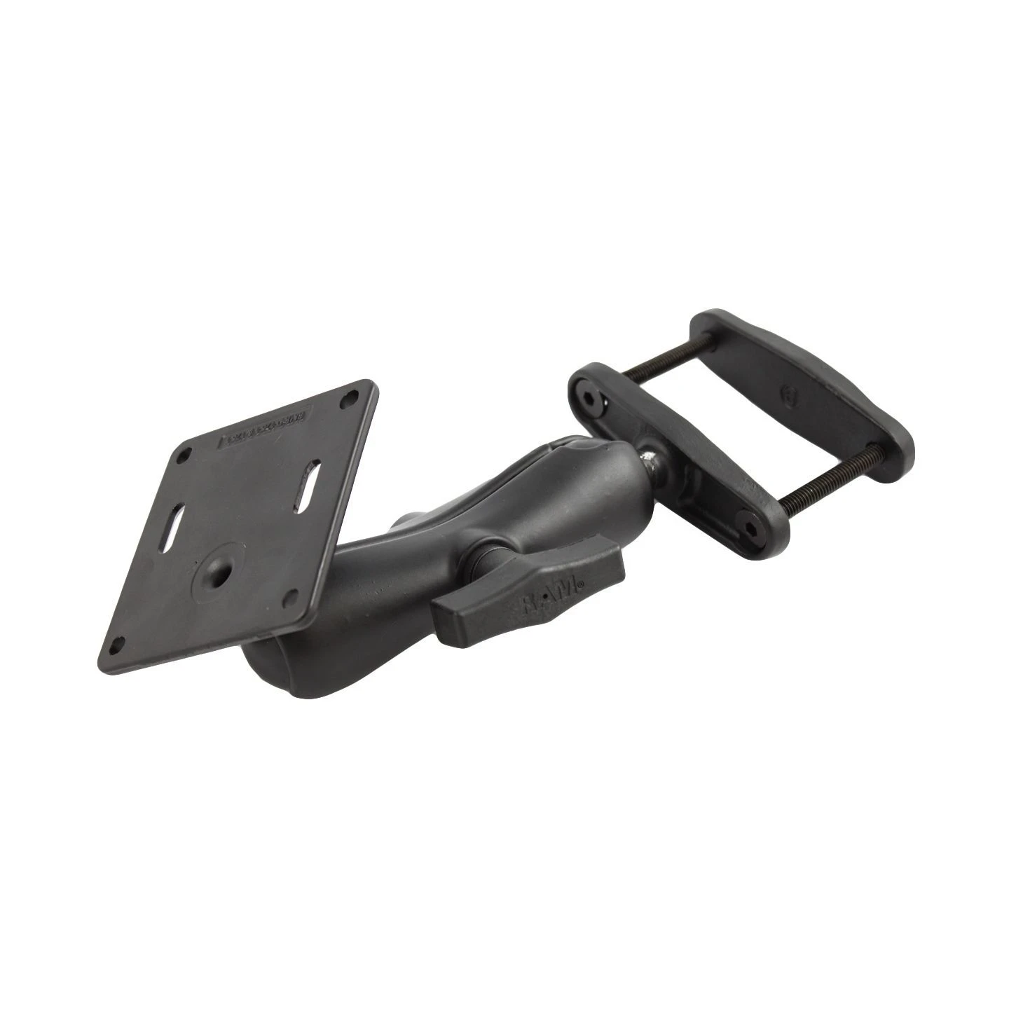 Schraubklemmen-Set - Schraubklemme (bis 76 mm Breite), mittlerer Verbindungsarm, VESA-Platte (75x75 Lochraster), im Pol