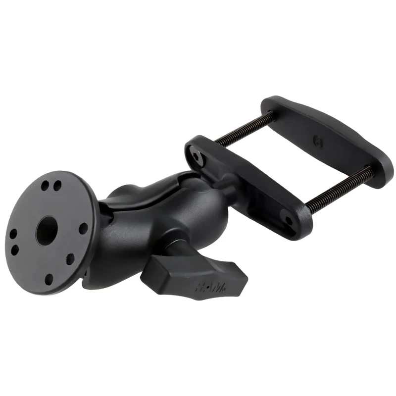 Screw clamp set - screw clamp (up to 76 mm wide), short connecting arm, round base plate (AMPS)