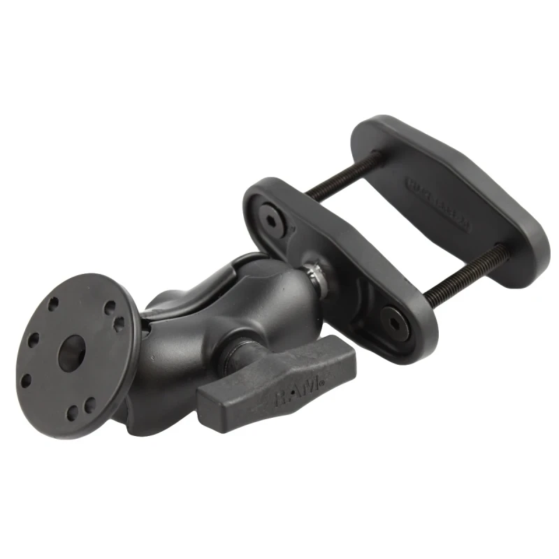 Schraubklemmen-Set - Schraubklemme (bis 63,5 mm Breite), kurzer Verbindungsarm, runde Basisplatte (AMPS)