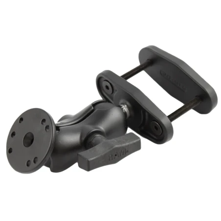 Schraubklemmen-Set - Schraubklemme (bis 63,5 mm Breite), kurzer Verbindungsarm, runde Basisplatte (AMPS)