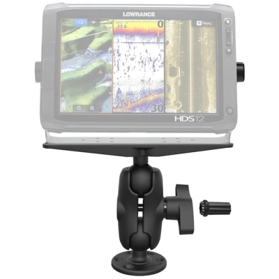 Marine Aufbau-Set mit Pin-Lock Sicherung für Gimbal-Halterungen - mit runder Basisplatte (AMPS), kurzem Verbindungsarm