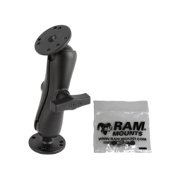 Marine Aufbau-Set für Garmin FishFinder 250 C - 2x runde Basisplatte (AMPS), mittlerer Verbindungsarm, Schrauben-Set