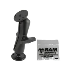 Marine Aufbau-Set für Garmin FishFinder 250 C - 2x runde Basisplatte (AMPS), mittlerer Verbindungsarm, Schrauben-Set