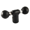 Double ball T-adapter with 1/4 inch NPT female thread - (1 inch)