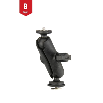 Set für Tough-Track Schienen - Kugel mit T-Slot, mittlerer Verbindungsarm, Kugel mit 1/4"-20 Gewindestift,  (1 Zoll)