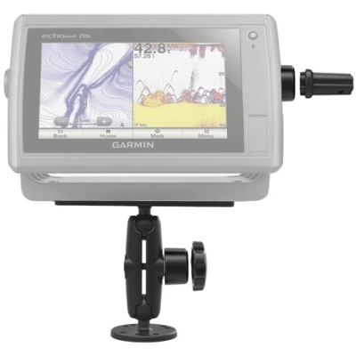 Marine Aufbau-Halterung Gimbal -  (1,5 Zoll), runde Basisplatte (AMPS), mittlerer Verbindungsarm, Pin-Lock Sicherungen