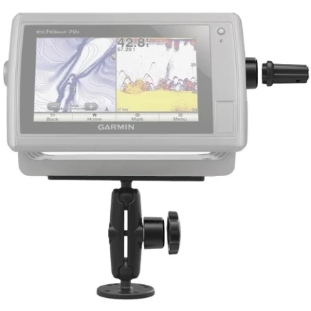 Marine Aufbau-Halterung Gimbal -  (1,5 Zoll), runde Basisplatte (AMPS), mittlerer Verbindungsarm, Pin-Lock Sicherungen