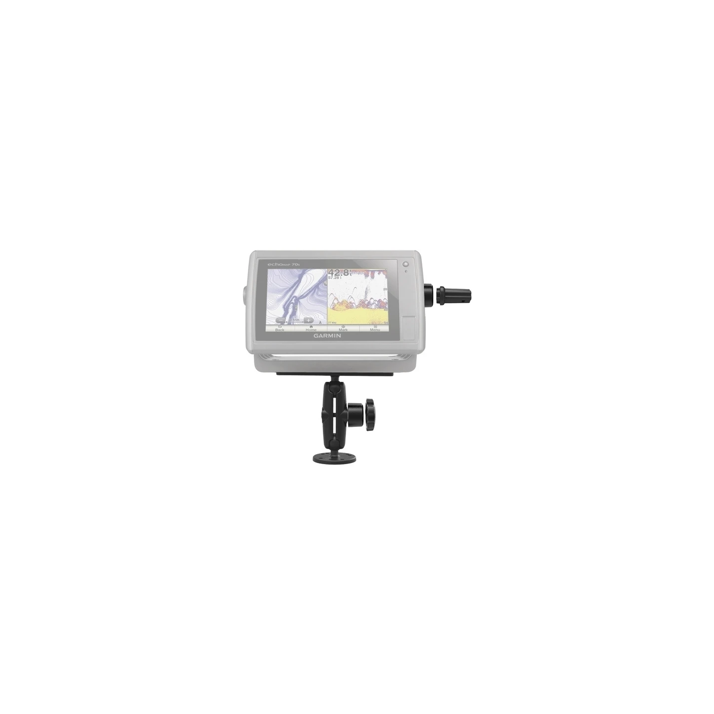 Marine Aufbau-Halterung Gimbal -  (1,5 Zoll), runde Basisplatte (AMPS), mittlerer Verbindungsarm, Pin-Lock Sicherungen