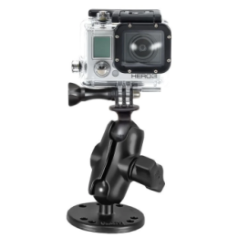 GoPro Aufbau-Kamerahalterung (kurz) - mit runder Basisplatte (AMPS),  (1 Zoll)
