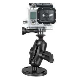 GoPro Aufbau-Kamerahalterung (kurz) - mit runder Basisplatte (AMPS),  (1 Zoll)