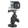 GoPro surface-mounted camera mount (short) - with round base plate (AMPS), (1 inch)