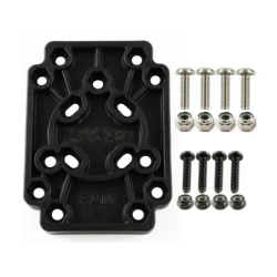 Composite adapter plate - various hole patterns, connection of third-party enclosures to RAM system, screw set