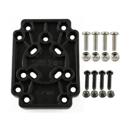 Composite adapter plate - various hole patterns, connection of third-party enclosures to RAM system, screw set