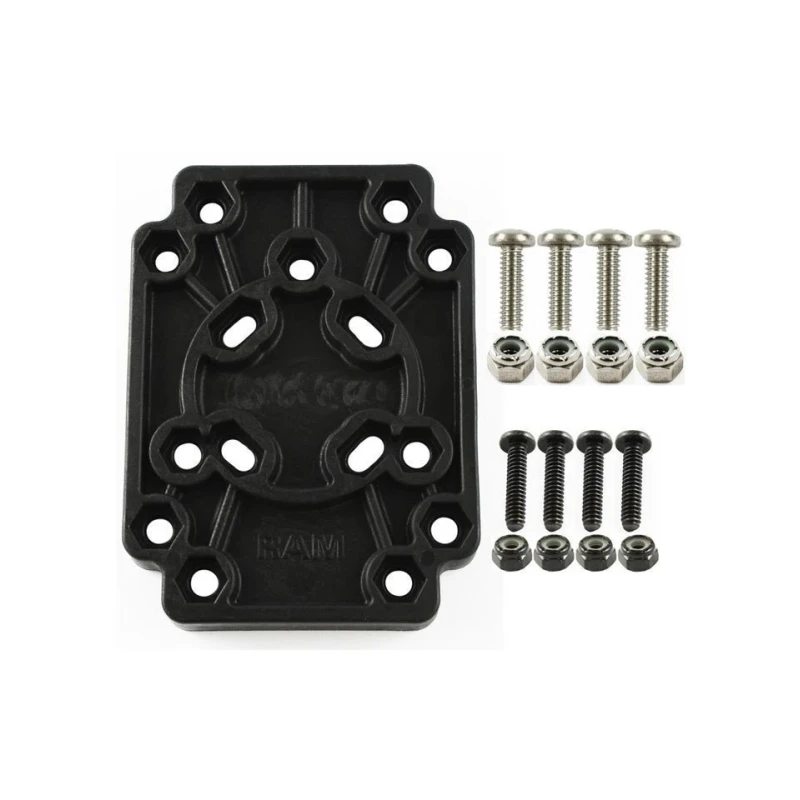 Composite adapter plate - various hole patterns, connection of third-party enclosures to RAM system, screw set