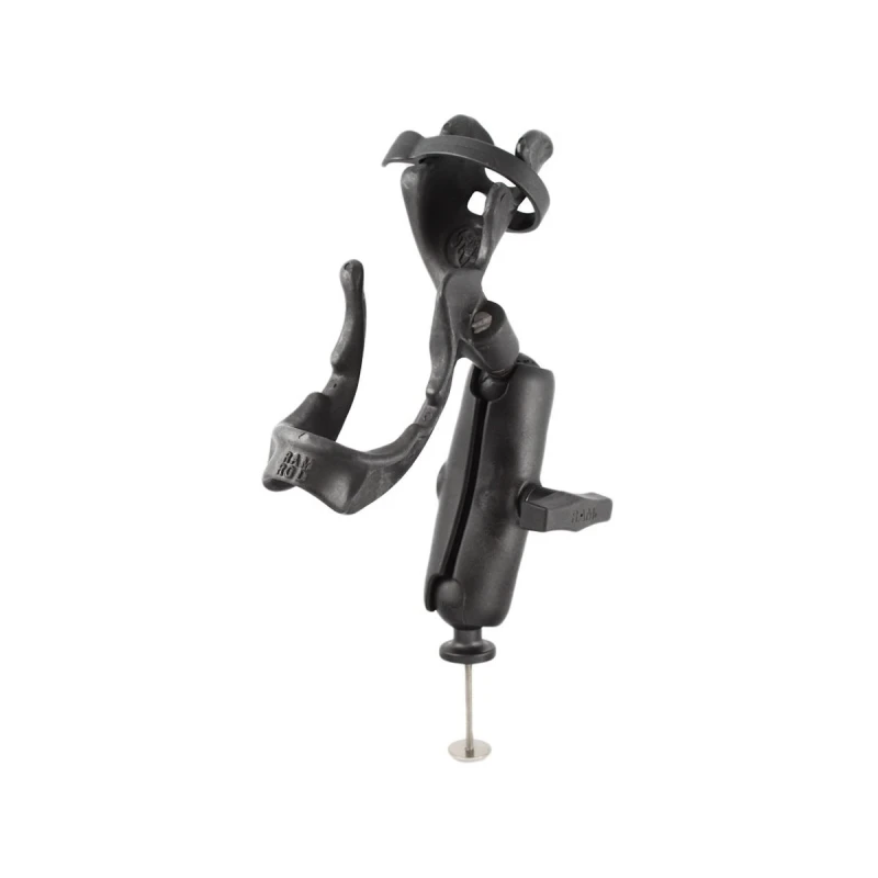 Fishing rod holder with adapter - centre connecting arm, ball adapter