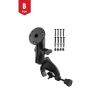 Aviation set - (1 inch), control horn clamp, centre connecting arm, round base plate (AMPS), screw set