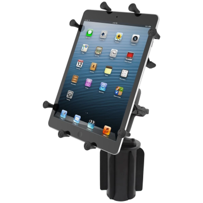 Fahrzeug-Halterung mit X-Grip Halteklammer für Tablets (10 Zoll) -  (1 Zoll), Basis für Getränkehalter