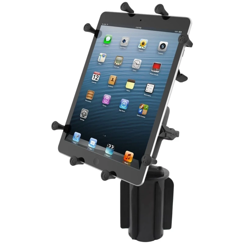 Fahrzeug-Halterung mit X-Grip Halteklammer für Tablets (10 Zoll) -  (1 Zoll), Basis für Getränkehalter