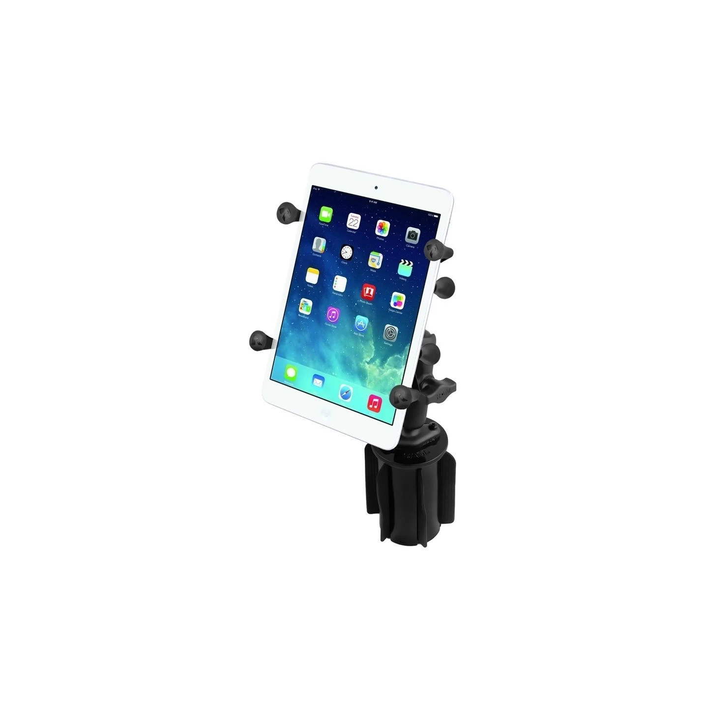 Fahrzeug-Halterung mit X-Grip Halteklammer für Tablets (7 Zoll) -  (1 Zoll), Basis für Getränkehalter