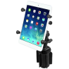 Vehicle holder with X-Grip clamp for tablets (7 inch) - (1 inch), base for cup holder