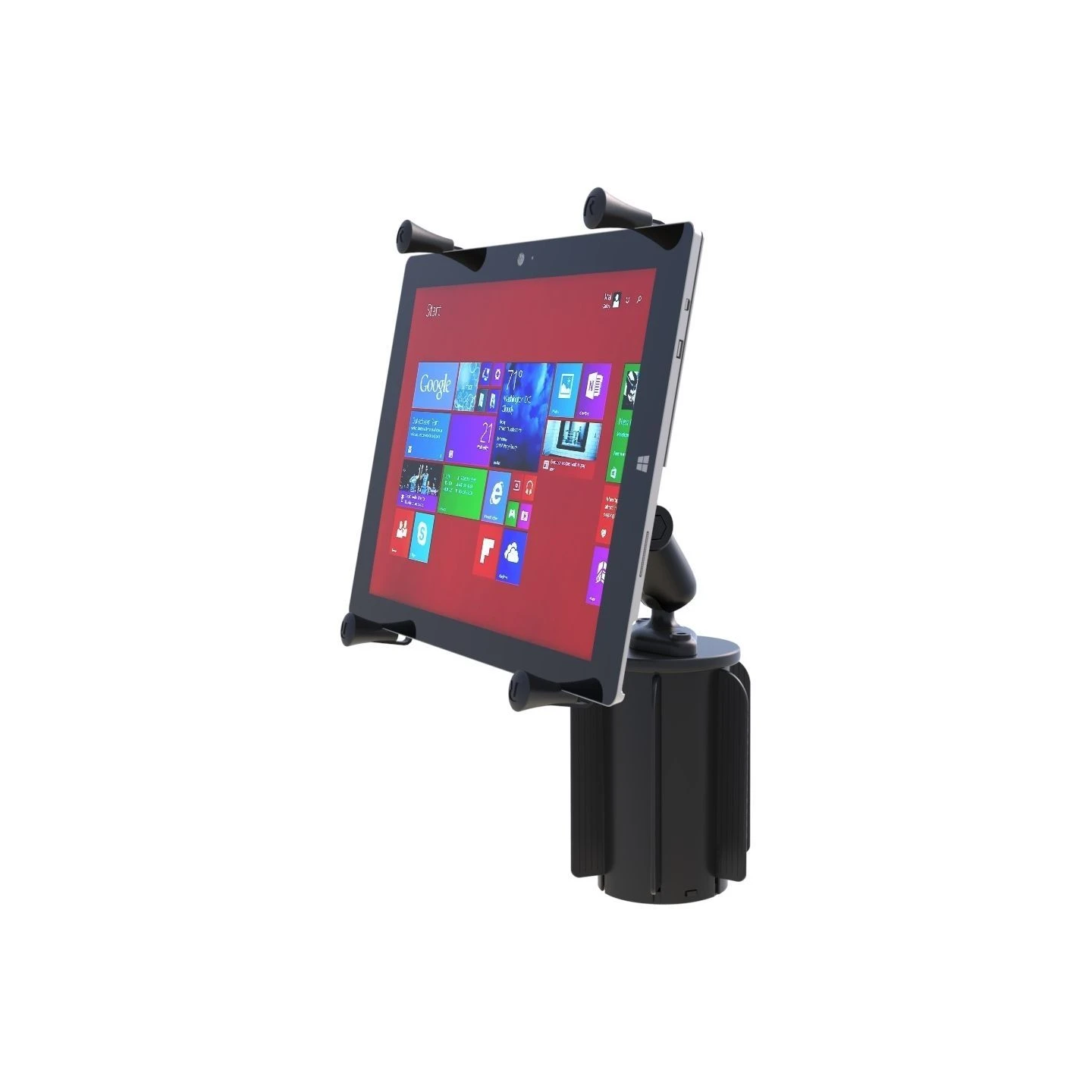 Fahrzeug-Halterung mit X-Grip Halteklammer Tablets (12 Zoll) -  (1 Zoll), Basis für Getränkehalter
