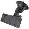 Suction foot set with adapter plate (various hole patterns) - short connecting arm, Diamond base plate (trapezoid)