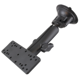 Saugfuss-Set mit Adapterplatte (diverse Lochraster) - langer Verbindungsarm, Diamond-Basisplatte (Trapez), Adapterplatte