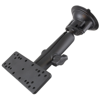 Saugfuss-Set mit Adapterplatte (diverse Lochraster) - langer Verbindungsarm, Diamond-Basisplatte (Trapez), Adapterplatte