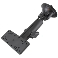 Saugfuss-Set mit Adapterplatte (diverse Lochraster) - langer Verbindungsarm, Diamond-Basisplatte (Trapez), Adapterplatte