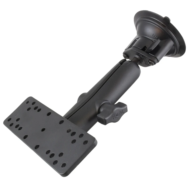 Saugfuss-Set mit Adapterplatte (diverse Lochraster) - langer Verbindungsarm, Diamond-Basisplatte (Trapez), Adapterplatte