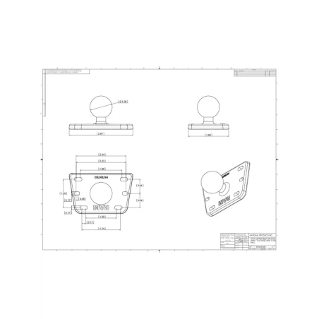 Motorrad-Basisbefestigung Brems-/Kupplungsbehälter -  (1-Zoll, zentriert), Schrauben-Set