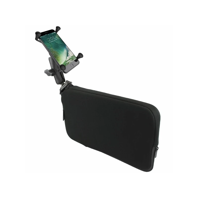 Fahrzeug-Halterung mit X-Grip Halteklammer für Smartphones bis 114,3 mm Breite -  (1 Zoll), Tough-Wedge (aufblasbar)