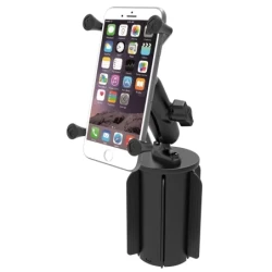 Vehicle holder with X-Grip clamp for smartphones up to 82.6 mm wide - (1 inch), base for cup holder