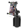 Vehicle holder with X-Grip clamp for smartphones up to 82.6 mm wide - (1 inch), base for cup holder