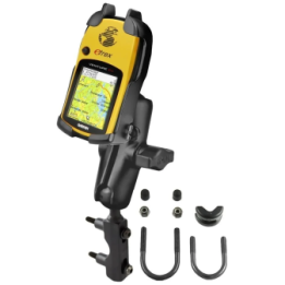 Motorrad-Halterung Garmin eTrex Color Serie -  (1 Zoll), Basisbefestigung (Lenker/Bremse/Kupplung), mittlerer Verbindungsarm
