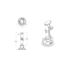 Suction foot set with Diamond connection - centre connecting arm, 2x Diamond base plate (trapezoid), (1 inch)