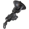 Suction foot set with ball adapter - short connecting arm, Diamond base plate (trapezoid), ball adapter (9 mm hole)