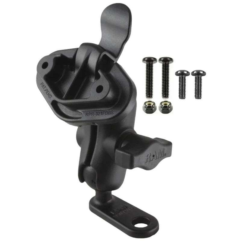 Motorrad-Set mit EZY-Mount Adapter -  (1 Zoll), Basisbefestigung (11 mm Bohrung), kurzer Verbindungsarm, EZY-Mount-Adapter
