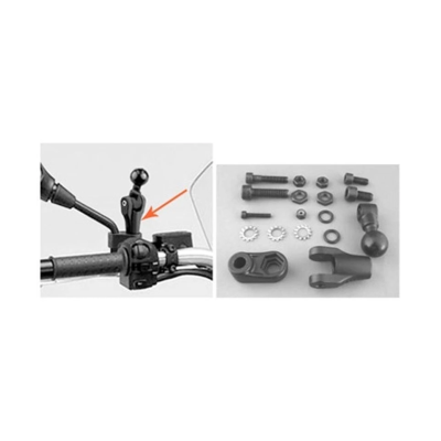 Motorrad-Basis für Spiegelmontage -  (1 Zoll), Oberteil schwenkbar