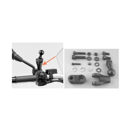 Motorrad-Basis für Spiegelmontage -  (1 Zoll), Oberteil schwenkbar